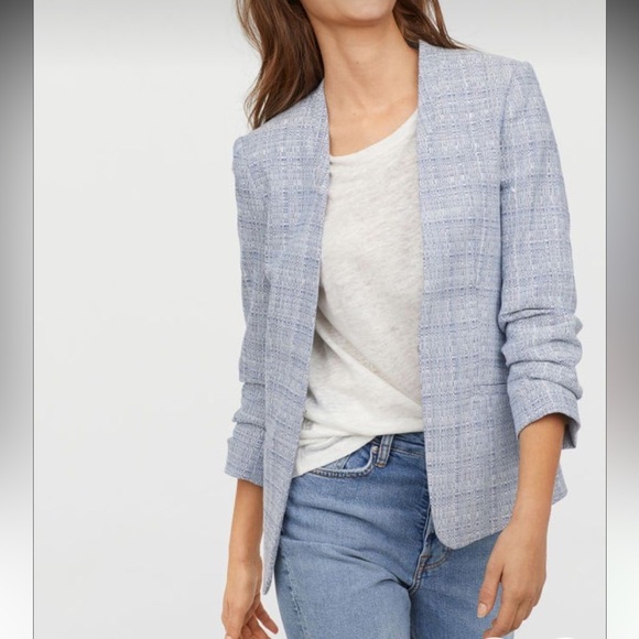 H&M Jackets & Blazers - H&M Light Blue Blazer, Size 10